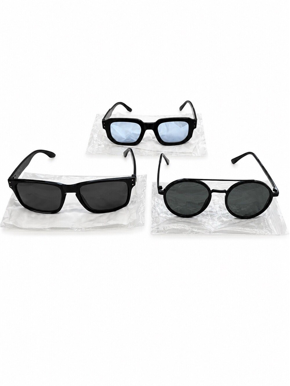 3 Pairs Mixed Style Sunglasses & Blue Light Glasses Black Frames Unisex New Lot